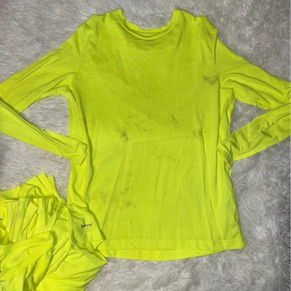 Neon Yellow /Green long Sleeve size Large Athletic Works Bundle (4 long 1 short) - Picture 3 of 3